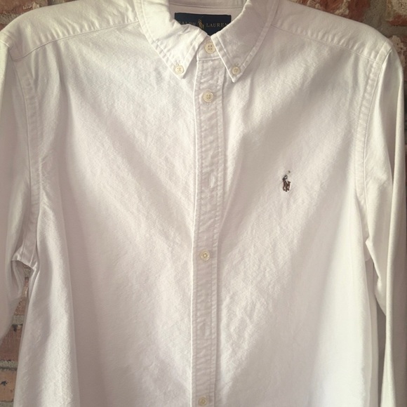 Ralph Lauren Classic White Button Down Shirt - Picture 1 of 4